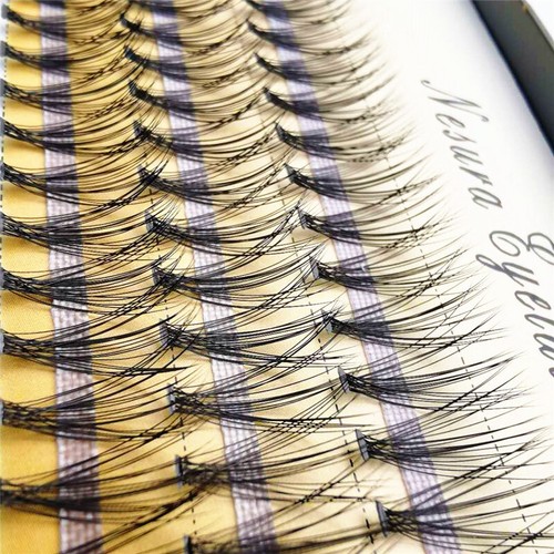 60X Individual Flare Cluster Eyelashes Knotted Eyelash Extensions False Lashes ◁ - Picture 2 of 20