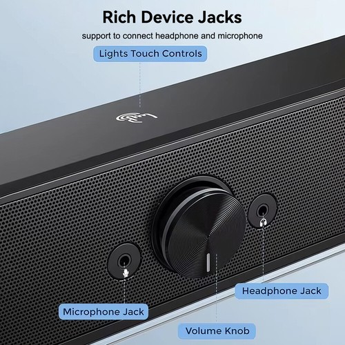 2025 Computer Lautsprecher Gaming Soundbar Subwoofer Musikbox RGB für PC Laptop - Bild 8 von 11