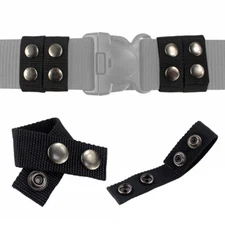 Black Nylon Belt Keepers with Double Snaps for 2~2.25" Wide Duty Belts- 4Pcs/Set