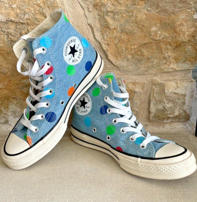 Converse X Golf Le Fleur Chuck 70 Hi Denim Polka Dot Tyler The Creator Size 6.5