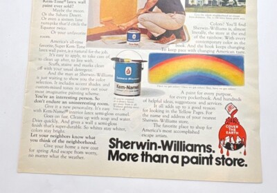 Sherwin-Williams Paint Vintage Print Ad 70s Super Kem-Tone