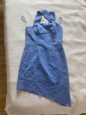 Chi Chi London Asymmetric Blue Halter Bodycon Dress