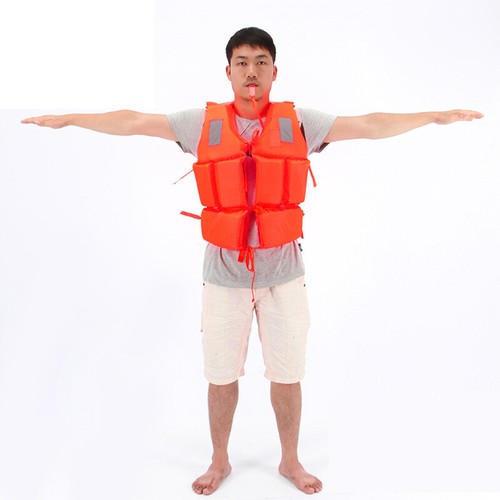 Adult Life Jacket Buoyancy Swimming Boating Surfing Water Safety Vest & Whistle - Picture 1 of 3