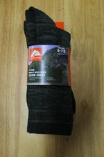 Ozark Trail Men's Merino Wool Blend Crew Socks-Green Holly-Size 6-12-238679-NWT