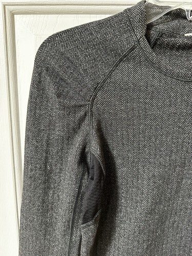Lululemon Think Fast Long Sleeve Size 4 Heathered Herringbone Soft Rulu Black - Picture 7 of 19