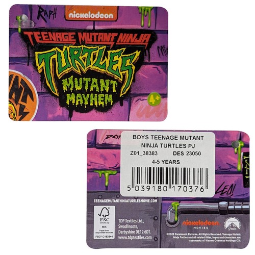 Boys Teenage Mutant Ninja Turtles Pyjamas - Long Sleeved - 4 to 10 Years - Picture 6 of 6