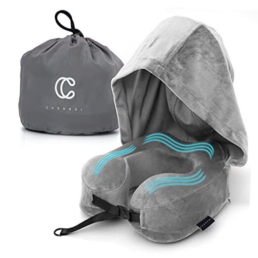 Hoodie Travel Pillow Memory Foam Neck Pillow Head Chin Support Airplane, Car,