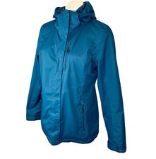Gerry Ski Parka Jacket S Small Teal Blue Hooded Double Zipper Fleece Lined