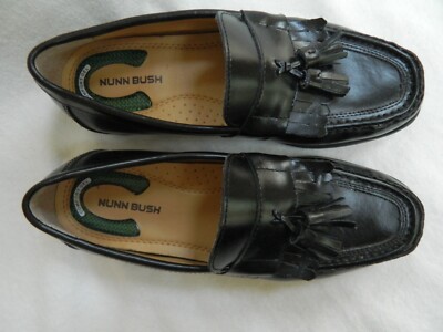 NUNN BUSH MEN\'S GENUINE LEATHER MOC TOE KILTIE TASSEL LOAFERS (BRAZIL) NUNN BUSH KEATON Moc Toe black leather loafers kiltie tassel  main image 4