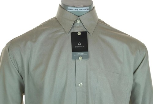 Nueva Camisa de Vestir Para Hombres Claiborne Manga Larga Mediana 15.5" 34-35" Tejido en T Fácil Cuidado - Imagen 4 de 4