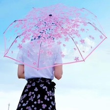 clear plastic Bright, playful, and practical transparent umbrella