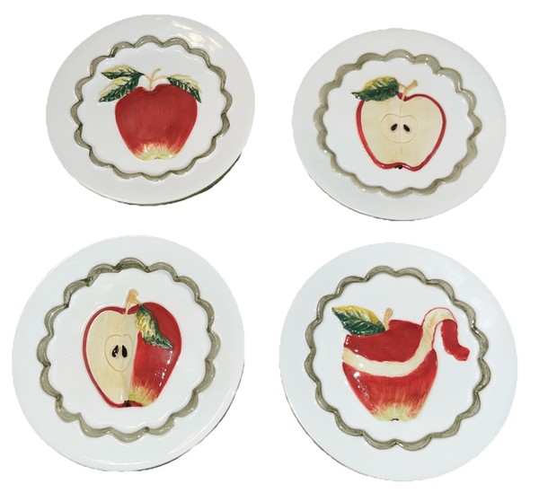 Platos de manzana pequeños MWW Market (4) sin patatas fritas; diámetro 4,5” F2