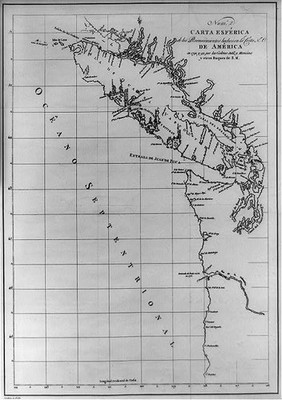 Carta Esferica de los Reconocimientos Hechos la Costa N.O. de America en 1791