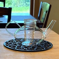 Vintage Verran Collection by Schott-Zwiesel glass teapot and lid with infuser