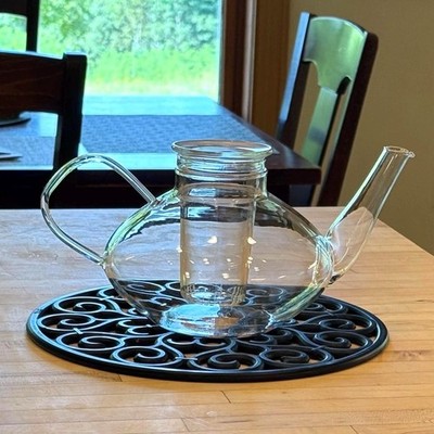 Vintage Verran Collection by Schott-Zwiesel glass teapot and lid with infuser