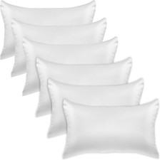 6-Pack White Standard/Queen Viscose Satin Pillowcase Set with Hidden Zipper