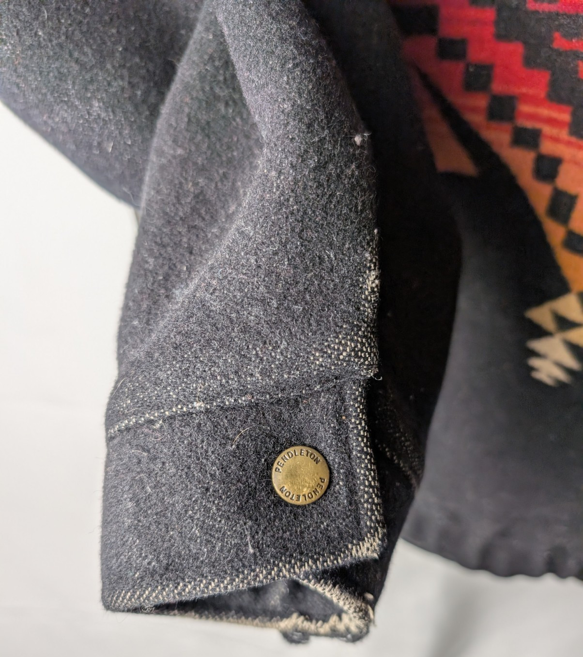Pendleton Southwestern Aztec Wool Jacket Leather … - image 7