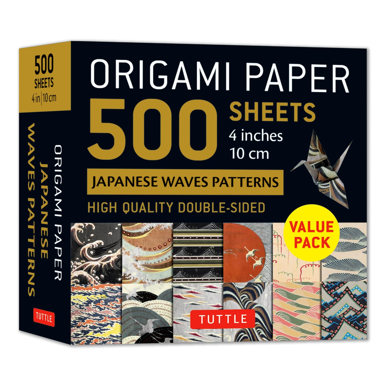 Origami Paper 500 sheets Japanese Waves Patterns 4" (10 cm) - Image 2