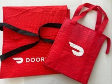 Two Insulated DoorDash Bags Red: Pizza 19  X 19  X 5   13"X15"9" Bag With Liner