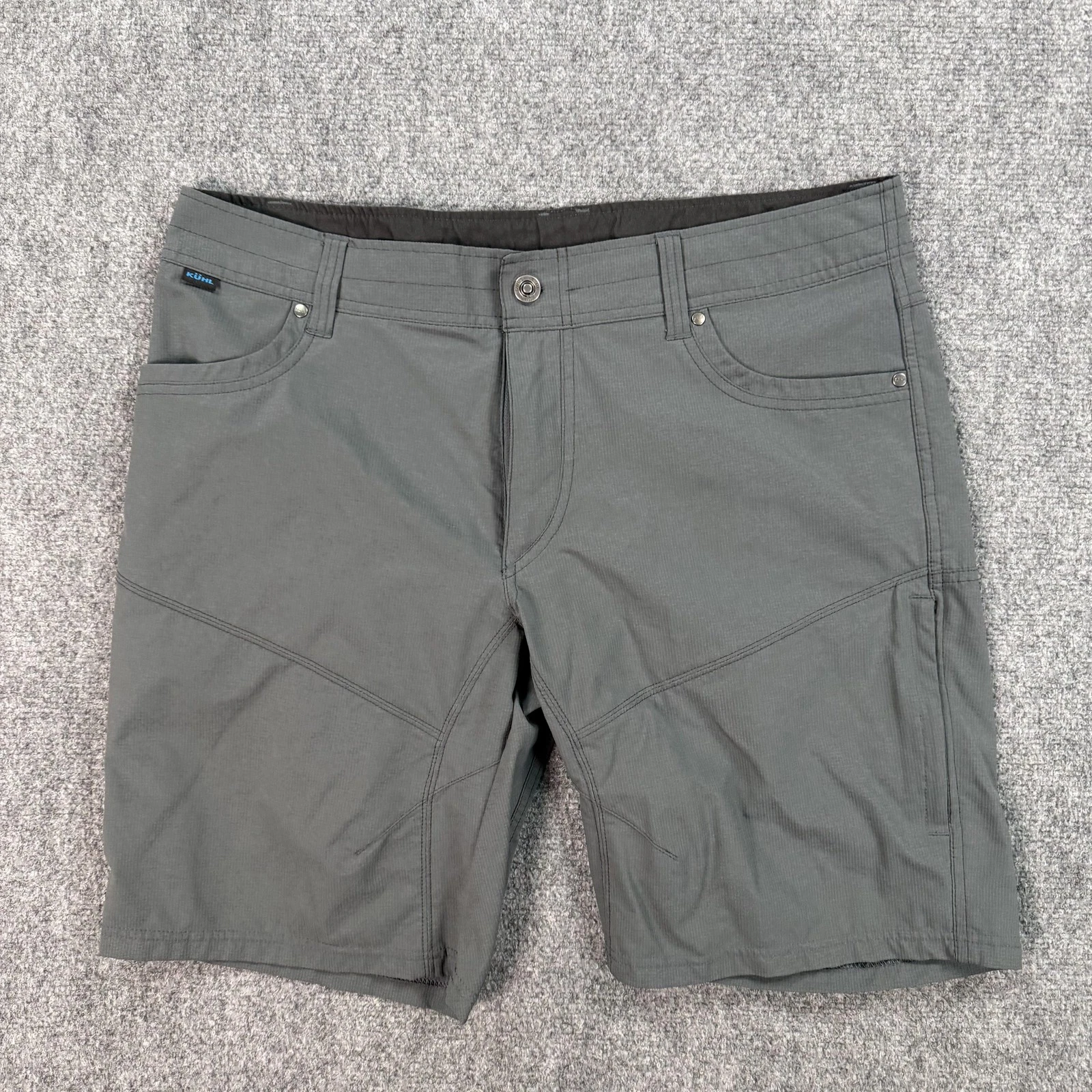 Kuhl Shorts Mens 38 Gray Outdoor Hiking Kargo Silencr Stretch Travel Casual