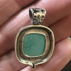 925 SQUARE TURQUOISE STERLING SILVER Statement PENDANT SIGNED — photo 8