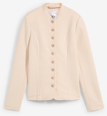 Trachten-Jacke in Rippstruktur Gr. 36-54 Kieselbeige Damenjacke Wiesn Blazer Neu