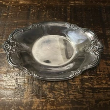 VTG International Silver Company #448 Silver-plate Orleans Rose 8.5" x 5.5" tray