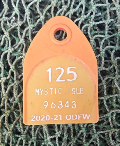 Mystic Isle - Expired Oregon Commercial Crabbing Buoy Tag - Nautical Decor
