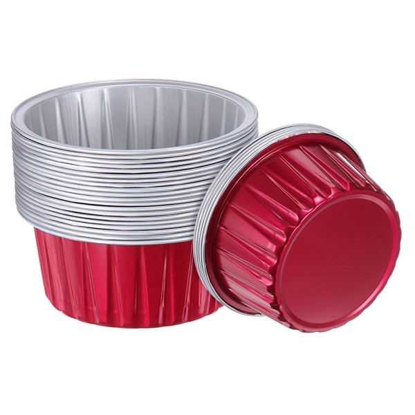 Rote Cupcake-FöRmchen, 25 StüCk Aluminiumfolie 5Oz Standard-Cupcake-FöRmchen-image