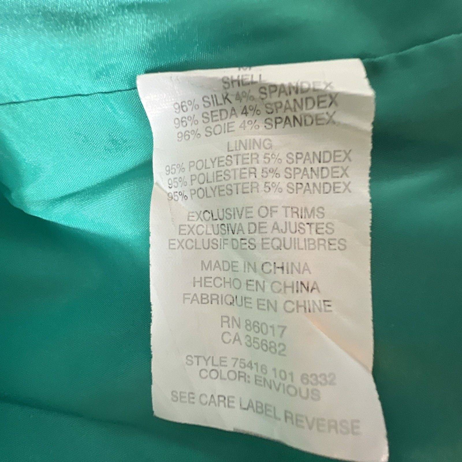 BEBE BEBE Silk Strapless Cocktail Dress M Green B… - image 9