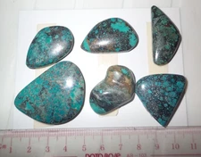 Turquoise Stone Flat Free Form Cabochon 197 Carat 6 pieces 39.4 gram