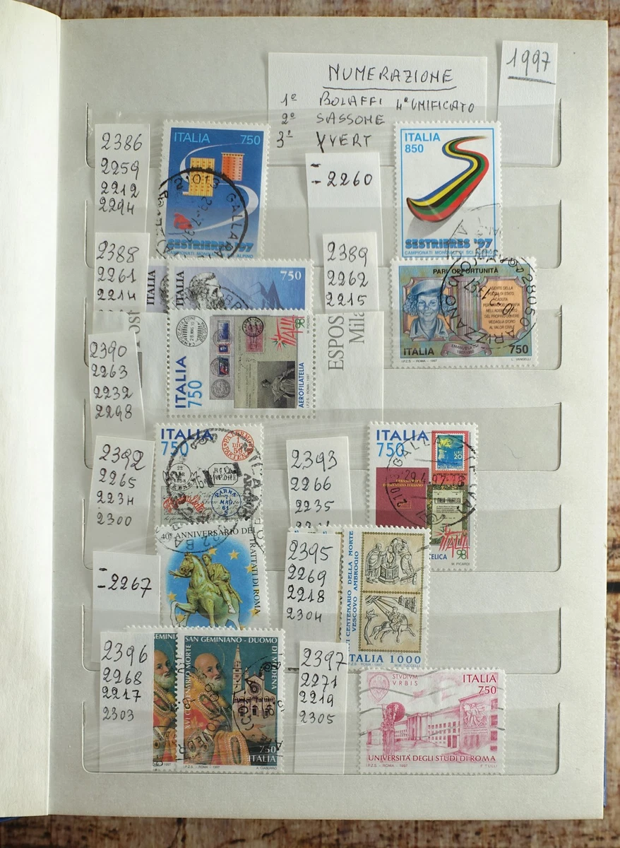 Italien 1997–1999 Briefmarkensammlung mit Mehrfachstücken im Album #0051