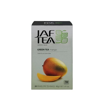 JEF TEA GREEN TEA MANGO 20 ENVELOPE TEA BAGS FREE SHIPPING WORLD WIDE