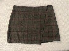 Old Navy High Waisted Wrap Front Mini Skirt Plaid Size Large NWT