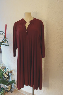 MAGNA Traum Kleid 52 54 NEU bordeaux MEGA A-Form Längen Stretch lang LAGENLOOK