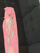 hellstar men  s sweatpants pink size medium