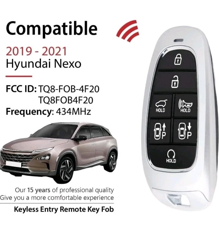 Replacement for 2019 2020 2021 Hyundai Nexo Key Fob Remote Control TQ8-FOB-4F20 - Image 2 of 4