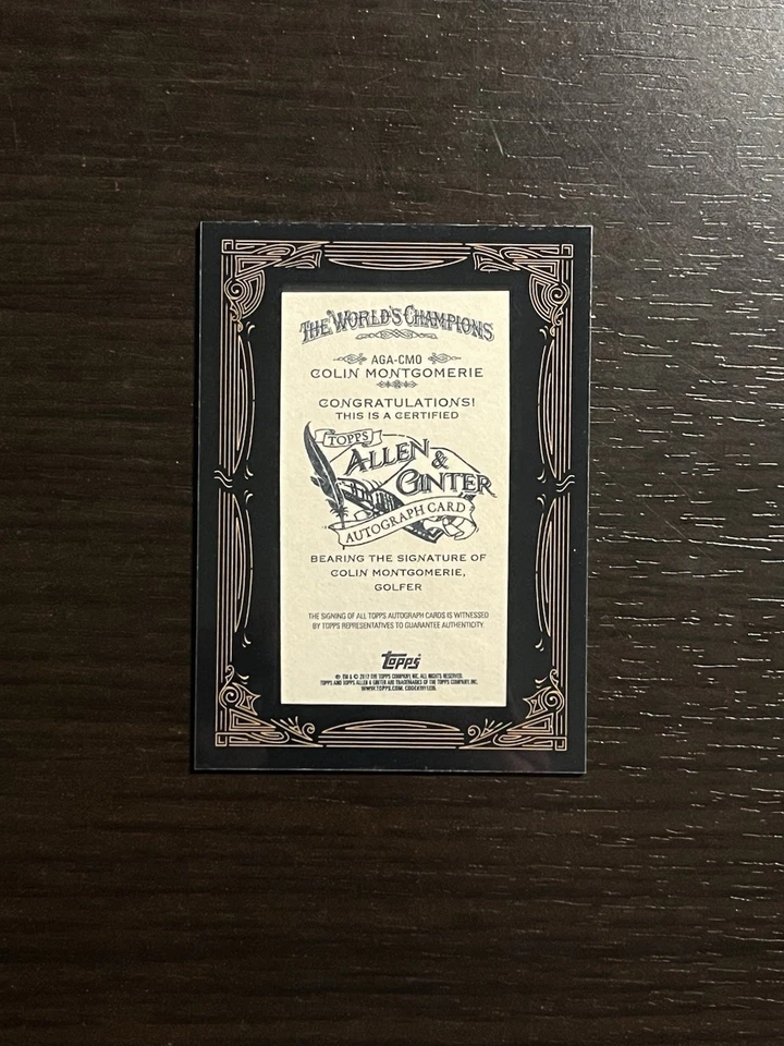 2012 Topps Allen & Ginter COLIN MONTGOMERIE Mini Black Framed AUTO Autograph! - Image 2 of 2