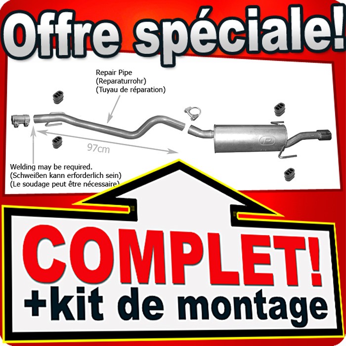 Échappement Opel Astra H 1.9 CDTi TwinTop silencieux en acier aluminé