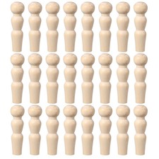 25 Pack Wood Peg, 2 Inch Unfinished Bodies Figures for Craft