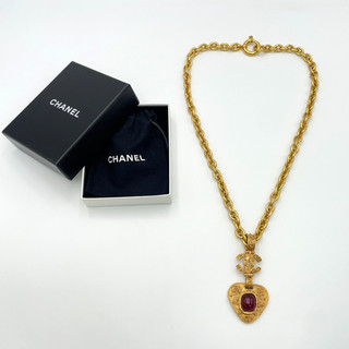 Collana Altalena Coco Rosso Chanel Gripoix originale 94A incisa con scatola BA090186