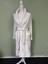 White Bath Robe Size M/L Soft Plush
