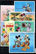Guyana 1995 Mi. Bl.452-457 Bloc Feuillet 100% Neuf ** Personnages Disney au trav