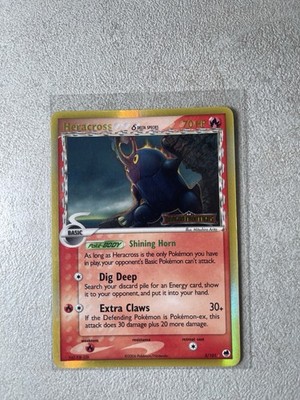 Pokemon EX Dragon Frontiers Heracross 3/101 Holo Stamped With Printing ERROR
