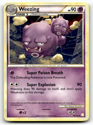 Pokemon TCG - Weezing 34/123 - Rare - Heartgold & Soulsilver | eBay