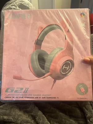 Edifier USB Gaming Headset - Pink with Cat Ears 