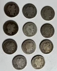 11 Silver Barber Dimes -see Photos