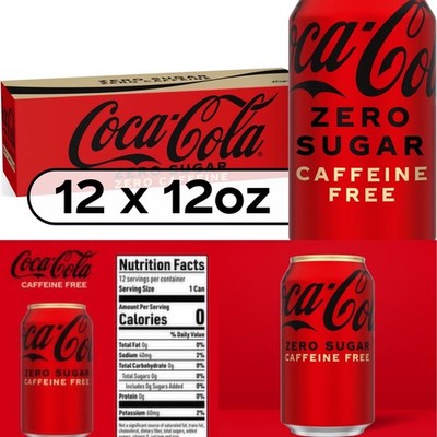 Coke Zero Sugar Caffeine Free Soda 12 pack Coca Cola **NEW FRESH