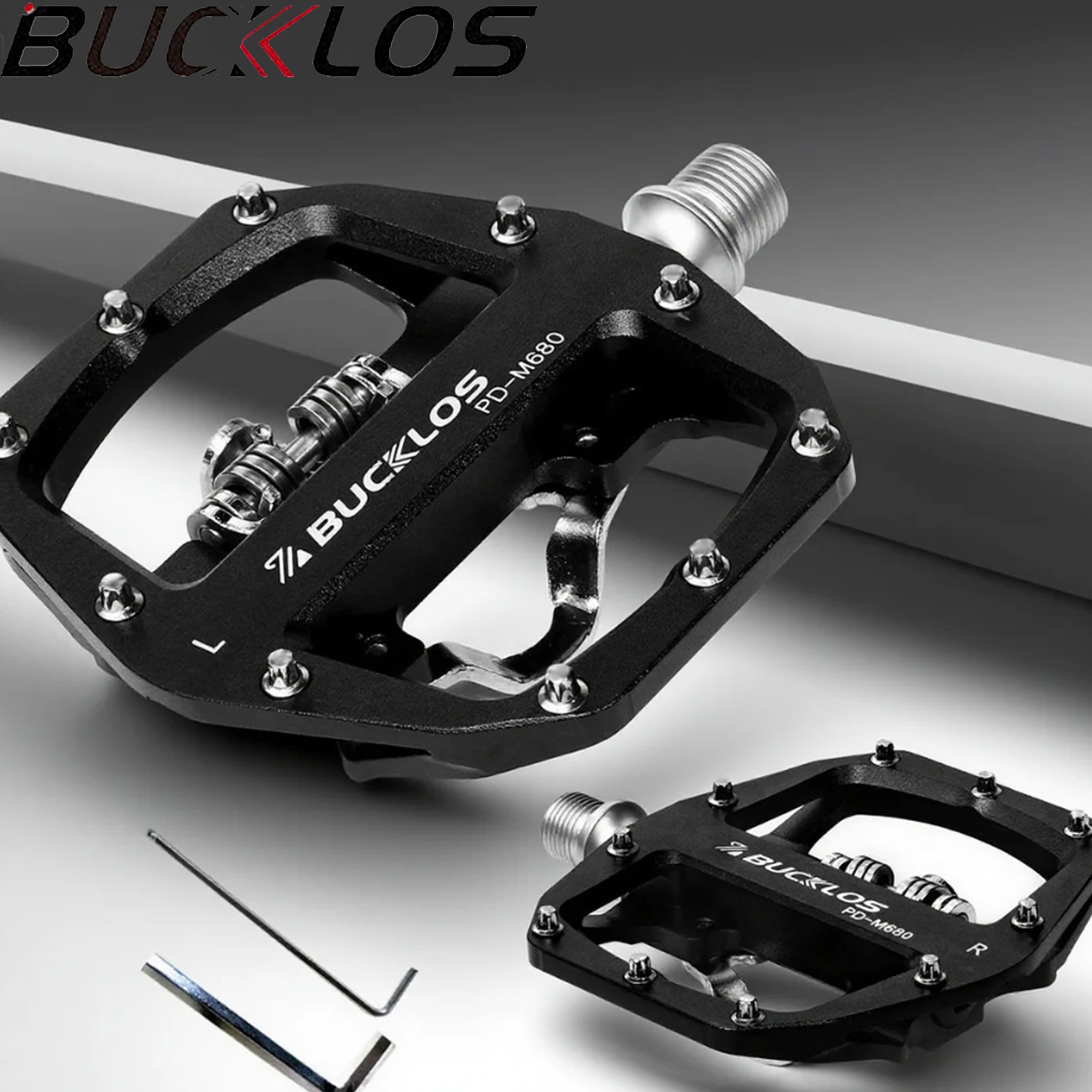 SPD Pedals MTB Road Bike Flat Pedals Dual Function Bearings 9/16" For Shimano US