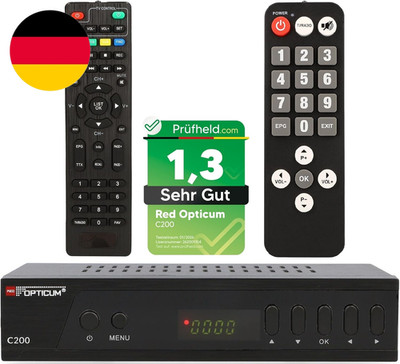 Opticum C200 Full HD Kabel Receiver Mit PVR Aufnahmefunktion + Senioren-Fernbedi